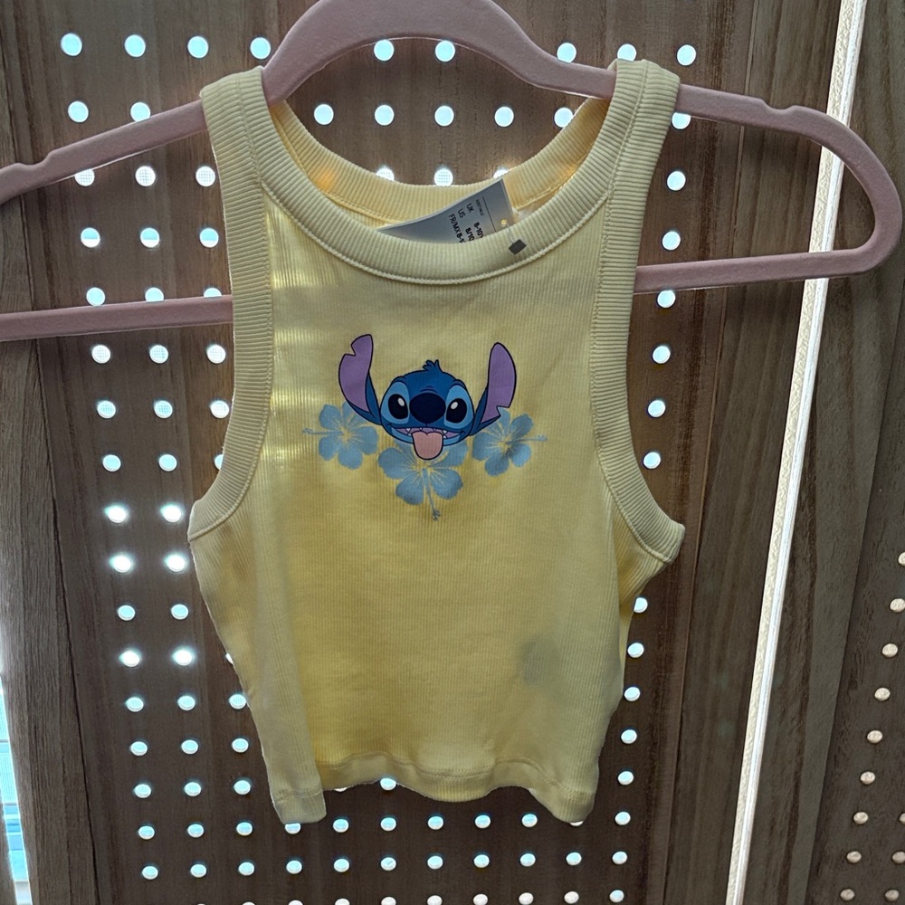 Yellow Kids Tank‎ Top with Cartoon Character